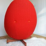 Rear of Greaves and Thomas swivel egg chair. Simple clean curves of mid-Century modern style