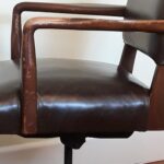 Mid Century Modern Leather Office Swivel Chair
